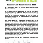 Zossener Juli-Resolution von 2015